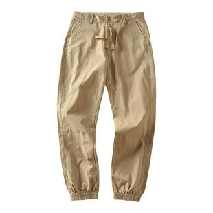 外贸余单秋季水洗斜纹弹力纱卡棉男士时尚jogger束脚百搭休闲裤潮