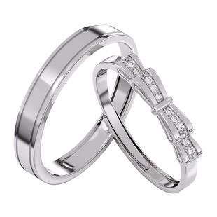 钟久久情侣对戒蝶舞纯银戒指送女朋友情人节新年礼物定制钟爱协议