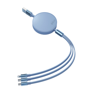 能适定制logo三合一快充数据线66W伸缩一拖三适用苹果华为3手机三头充电线器typec车载客制化6A三线usb礼品