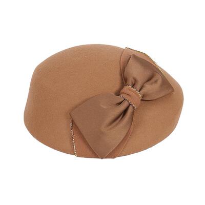 气质羊毛贝雷帽女士蝴蝶结小礼帽
