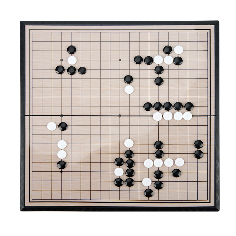 兒童磁性圍棋套裝便攜式折疊棋盤初學(xué)者學(xué)生成人五子棋子黑白棋子