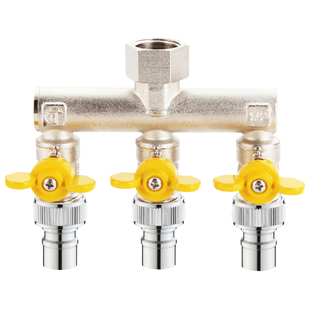 洗衣机水龙头一分三路分流器一进二出分水三通四通转换4分6分接头