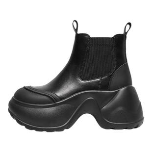 Lee Cooper厚底切尔西短靴女2025秋冬新款烟筒加绒保暖靴增高女靴