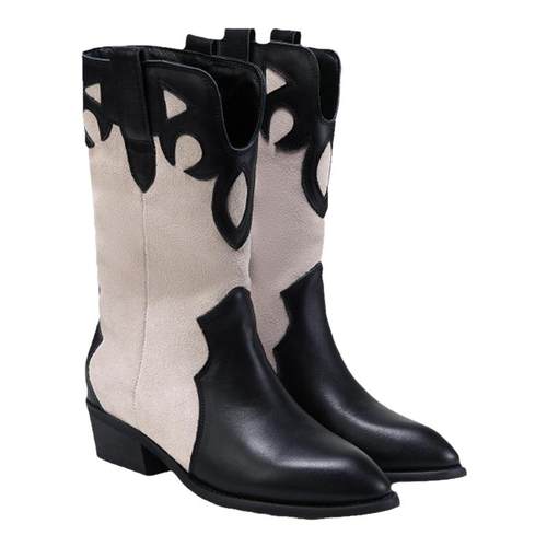 fed复古时装靴冬季新款女靴粗跟短靴西部牛仔靴女款D0926-ZFA275