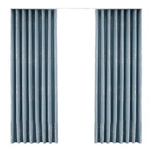 欧式窗帘客厅棉麻大气北欧风格卧室落地竹节棉窗帘纱加高特价成品