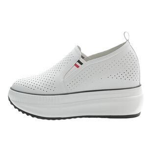 2026年女式新款真皮内增高小白鞋春款百搭一脚蹬懒人鞋厚底女鞋子