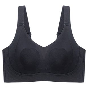 猫人大胸显小内衣粉底液文胸提拉聚拢收副乳无痕大码无钢圈防下垂