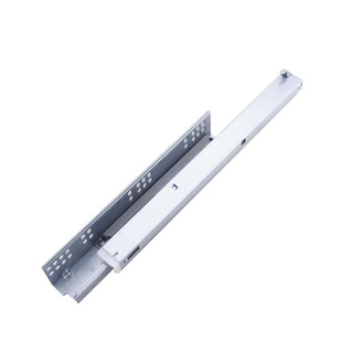 隐藏式抽屉轨道导轨静音阻尼缓冲二节托底滑轨防夹手轨道自吸滑道