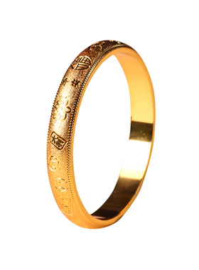 越南沙金手镯女不掉色镯子古法仿黄金平安暴富手镯送女友礼物饰品