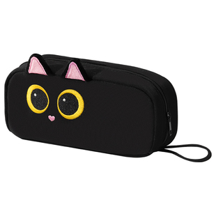 小黑猫咪大容量笔袋高颜值ins风女生2025新款超火文具盒初高中小学生儿童笔盒男生简约防水铅笔袋小众不撞款