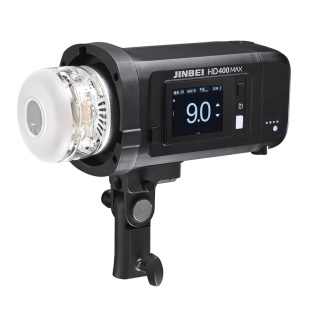 金贝HD400MAX便携外拍闪光灯400W手持锂电摄影灯高速同步TTL自动测光连拍频闪中英文触屏影棚外景补光保荣口