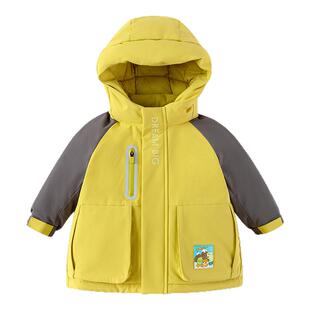 巴拉巴拉男童羽绒服小童连帽外套儿童加厚上衣2025冬季新款童装潮