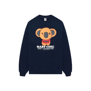 APEE女装秋冬卡通考拉图案印花圆领卫衣F150A5P