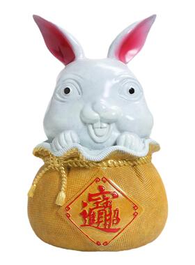 铜兔子钱袋兔客厅书房摆件工艺品