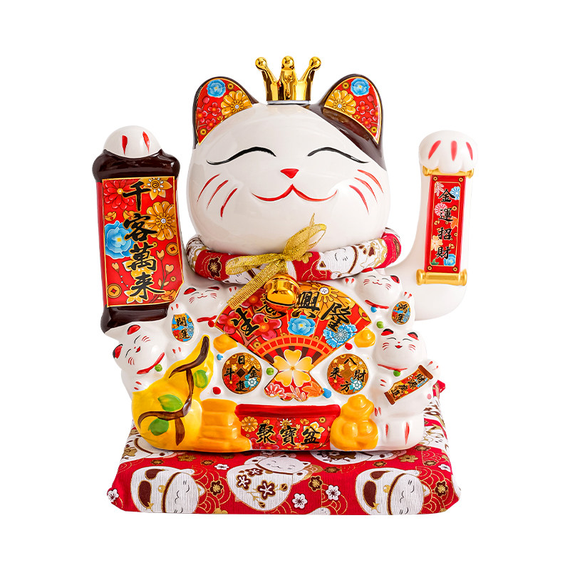 大号招财猫摆件开业店铺前台自动摇手家居客厅乔迁新居礼品发财猫