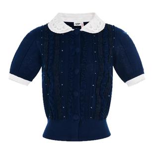 lefame拉飞姆春季新款高知miu系短袖针织开衫T恤夏季气质上衣