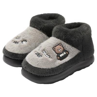 高帮毛绒棉拖鞋男款2025新款棉鞋