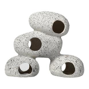 鱼缸陶瓷石头洞慈鲷躲避屋小摆件鱼虾繁殖陶罐装饰品沉底造景全套