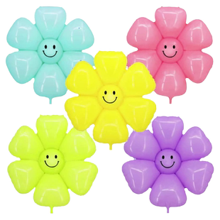 小雏菊气球马卡龙彩色女孩生日装饰场景布置拍照道具太阳花朵批发