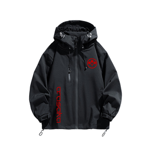 赛博朋克2077游戏周边连帽夹克男生狗荒坂标志强尼银手秋冬外套