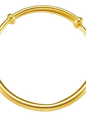 古法推拉手镯足金足银开口手环