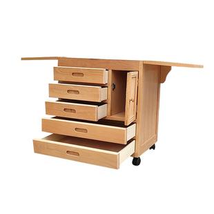 画车油画国画工具绘画调色架颜料车画框画箱画板画架三层实木多功能油画桌榉木移动画柜专业美术写生素描套装