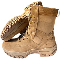 正品2025棕色作战靴套式作战男靴