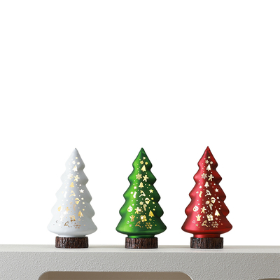 自带灯玻璃圣诞树创意礼品