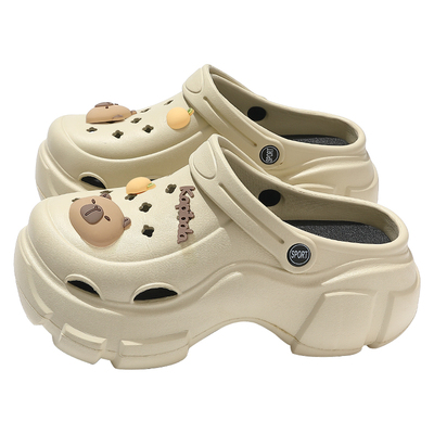 卡皮巴拉8cm厚底增高洞洞鞋女款