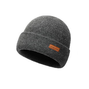 毛线帽子男冬季新款羊毛混纺加厚围脖防寒保暖防风骑行包头针织帽