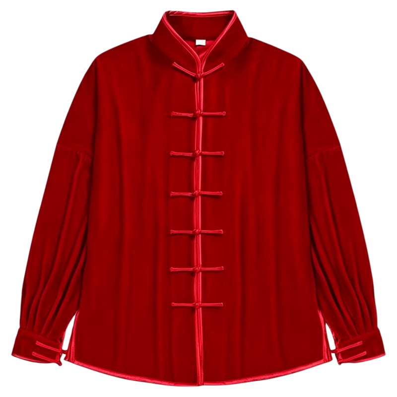 秋冬季太极服金丝绒女武术练功服男加厚中老年太极拳比赛服表演服