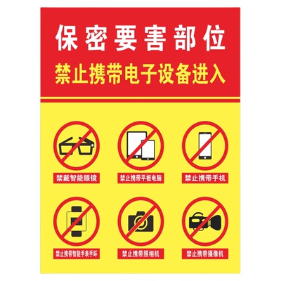 保密标识牌涉密场所车间禁止携带电子设备禁止摄像保密单位禁止拍照警示牌标志牌