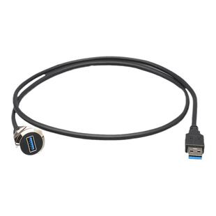金属圆形M22信号延长母对公数据1米USB3.0插座带线转接模块连接器