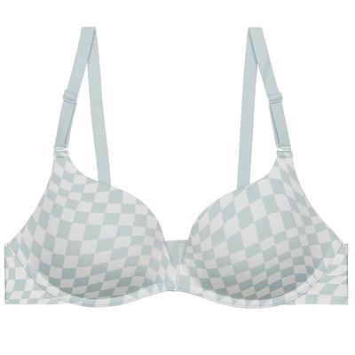 棋盘格模杯文胸爱美丽无托光面