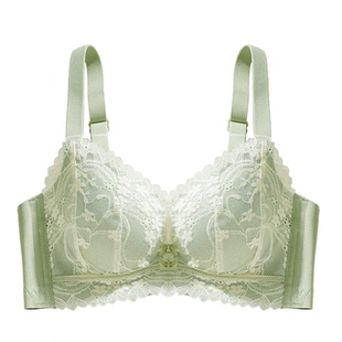 国潮风26年新款小胸加厚聚拢文胸罩4cm平胸专用无钢圈蕾丝内衣女
