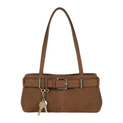 休闲斜挎钥匙挂饰单肩包