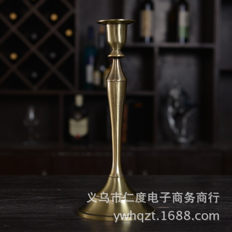 欧式 复古 烛台 单头 蜡烛座 婚庆装饰 摆件 居家金属工艺品 蜡台