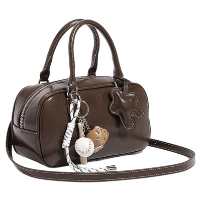 小众保龄球包真皮女包斜挎包