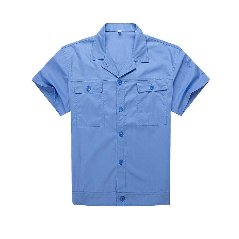 夏季工作服男短袖套装夏天半袖薄款食品劳保服上衣女工厂车间厂服