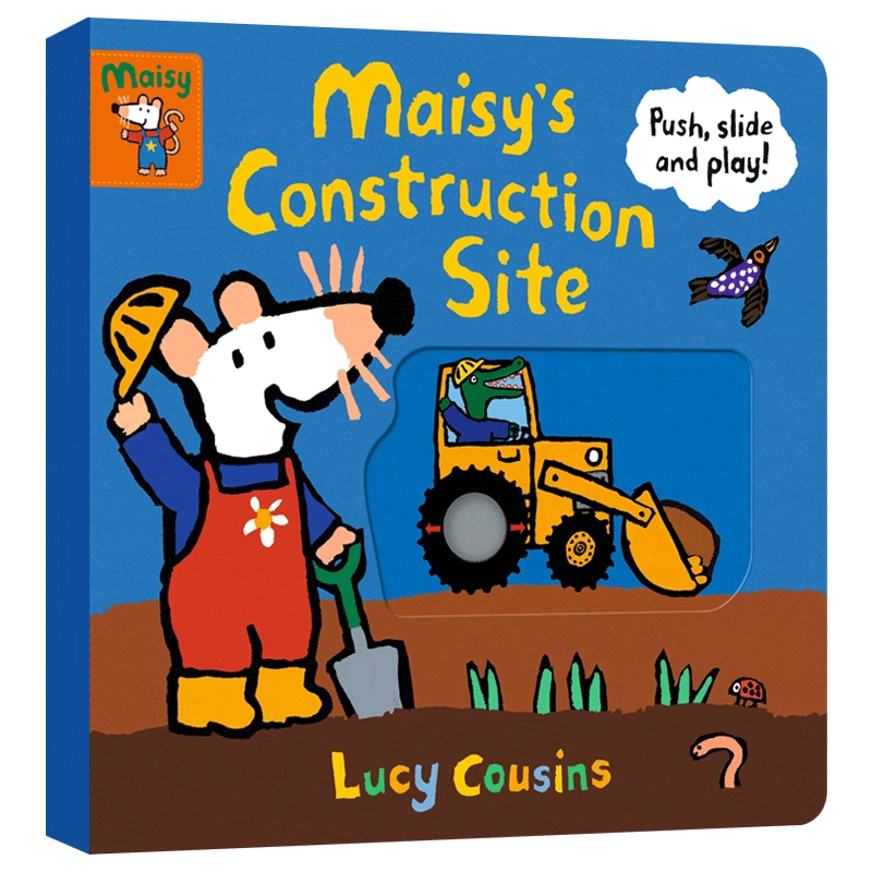 小鼠波波的建筑工地 推拉纸板书 英文原版 Maisy's Construction Site Push Slide and Play 英文版幼儿英语启蒙纸板书 进口书籍