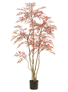 客厅仿生绿植氛围树红叶南天竹