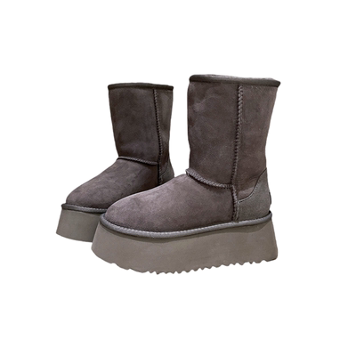6cm雪地棉靴灰色加厚女鞋