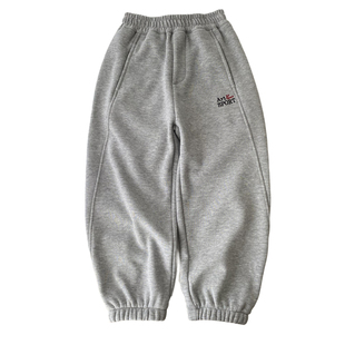 保暖不臃肿/侧拼小弯刀加绒裤 儿童男针织厚运动裤 收口防风