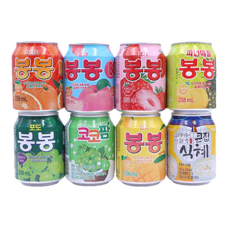 海太韩国进口果肉果汁饮料葡萄草莓椰果芒果菠萝味多肉网红饮品