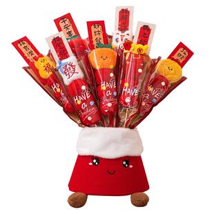马年2026春节新款摆件新年春节毛绒糖葫芦元旦礼物桌面装饰品布置
