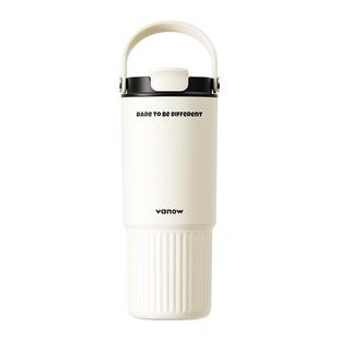 Vanow吸管保温杯陶瓷内胆男女生车载大容量咖啡水杯便携随行杯子