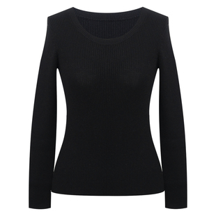 LadyJ-“奢品针织”德国BIELLA YARN扬子纱美丽奴羊毛U型领针织衫