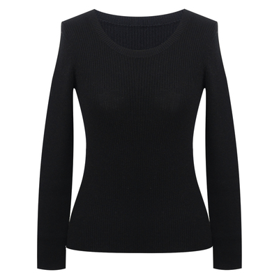 LadyJ德国扬子纱羊毛U型领针织衫