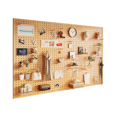 三梦实木洞洞板置物架造型墙入户玄关墙面挂板展示架装饰板收纳架