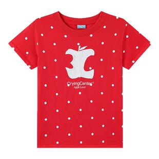 CryingCenter 女款3C苹果波点正肩tee 哭喊中心